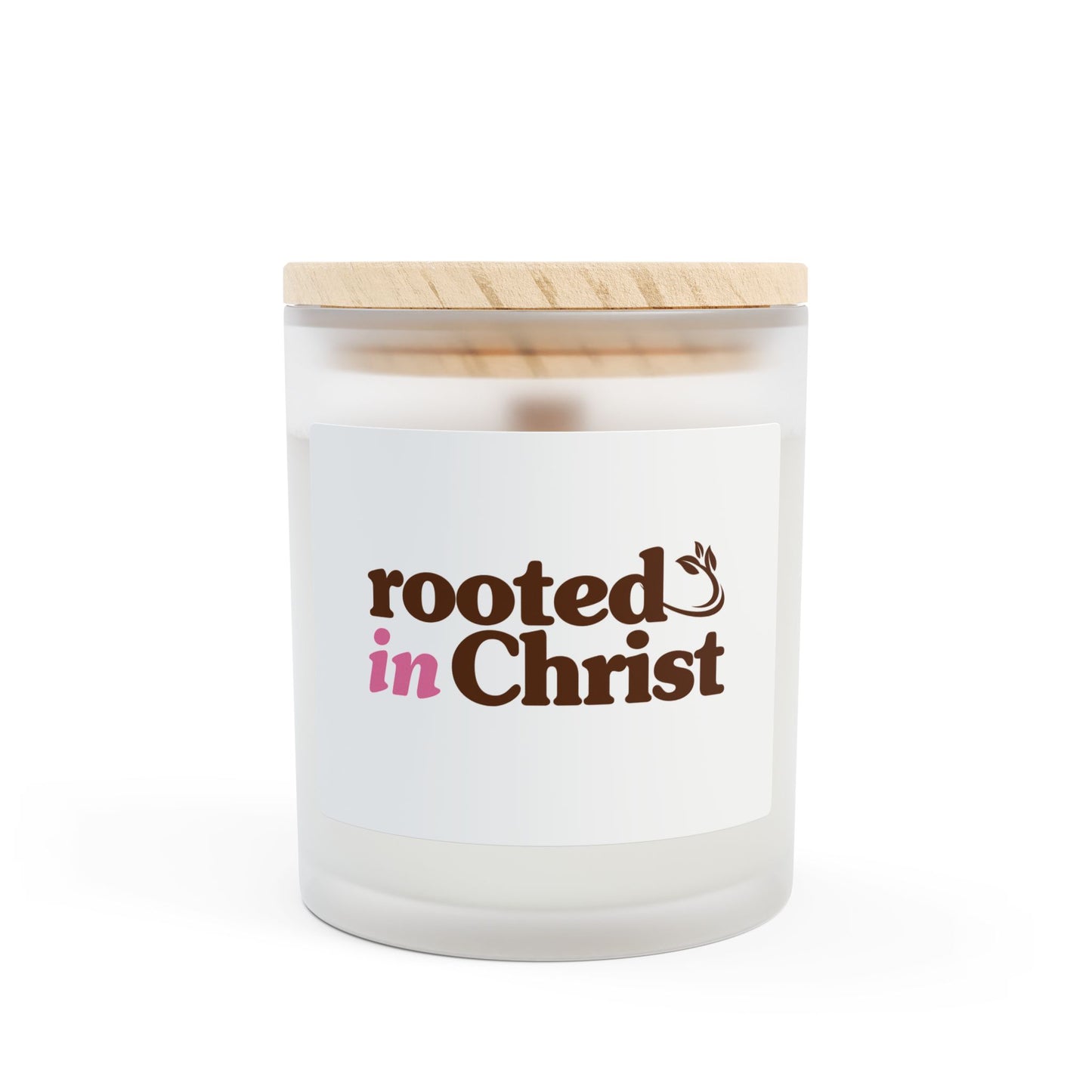 Rooted in Christ 11oz Frosted Glass Candle