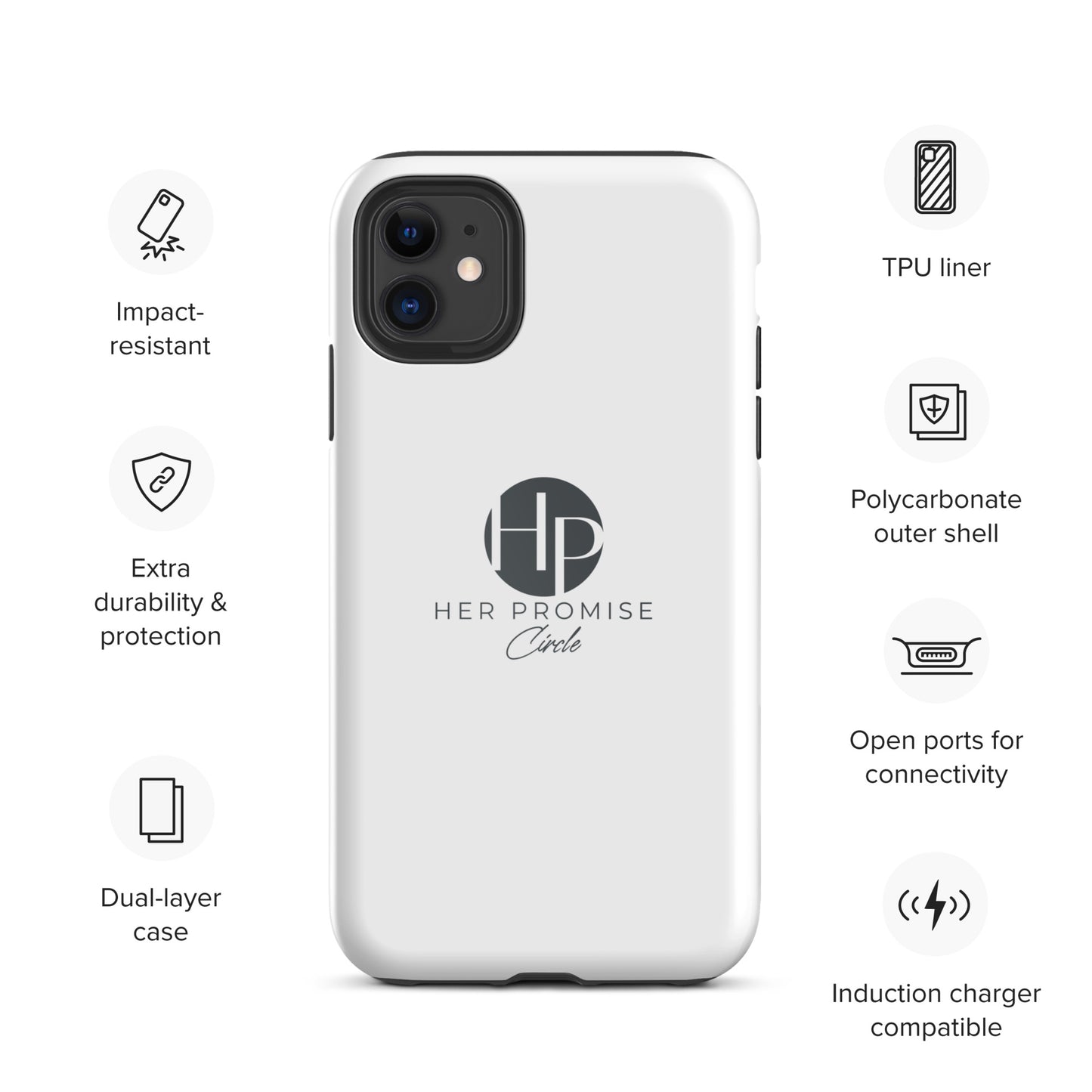 Her Promise Circle Black iPhone case