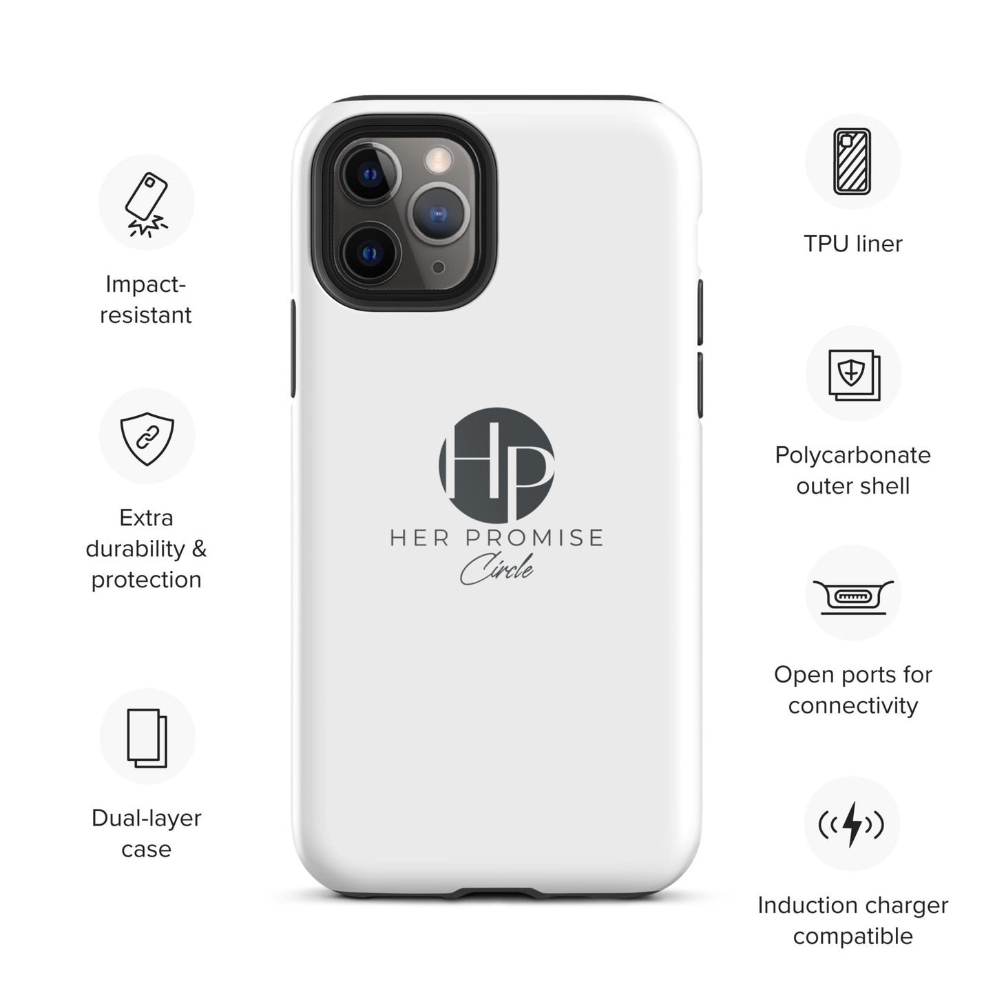 Her Promise Circle Black iPhone case