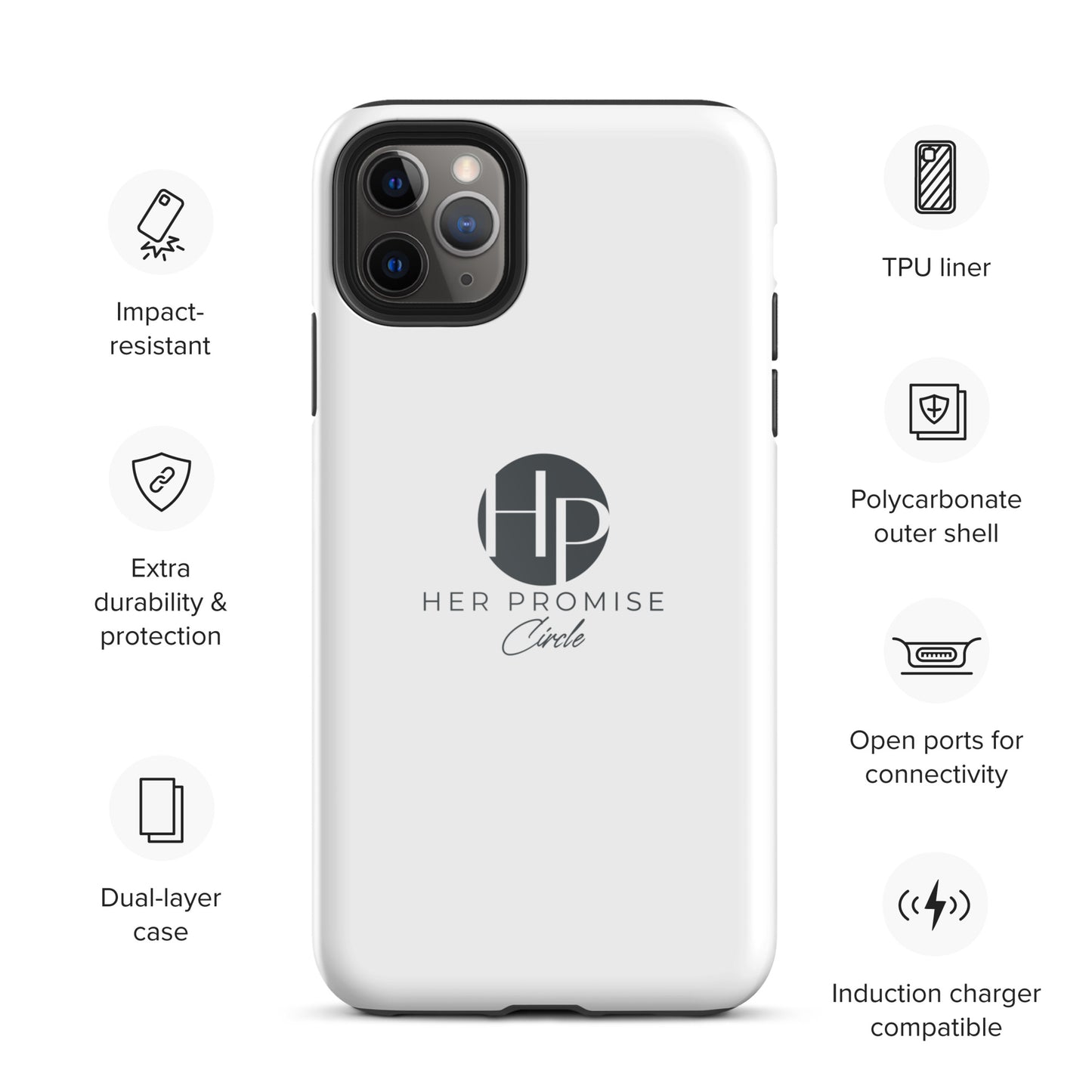 Her Promise Circle Black iPhone case