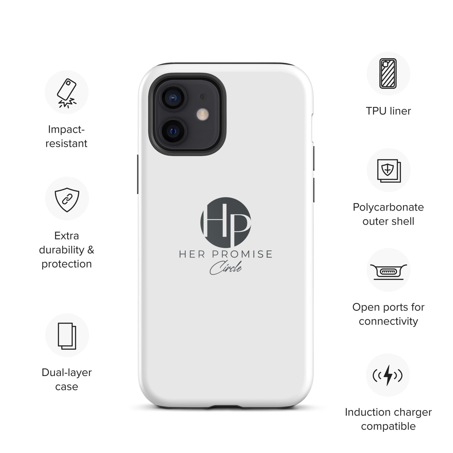 Her Promise Circle Black iPhone case