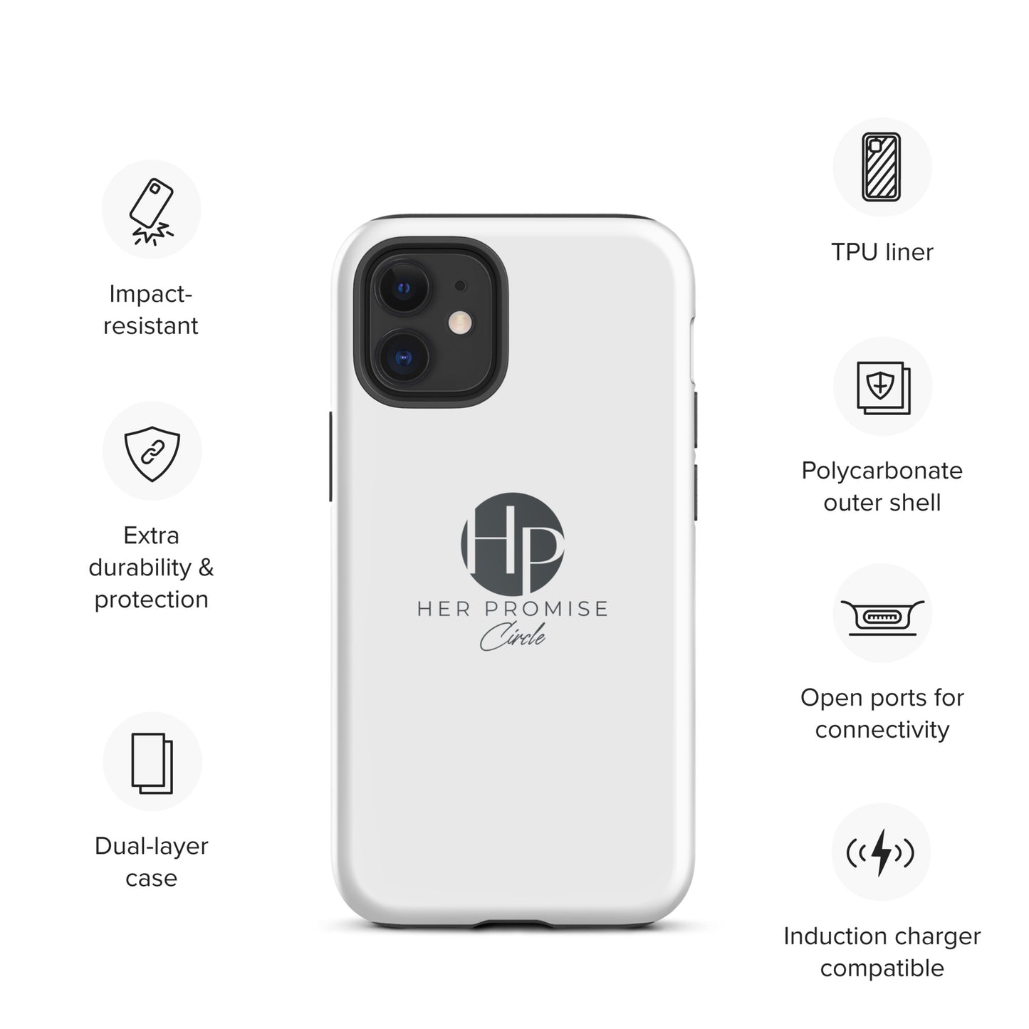Her Promise Circle Black iPhone case