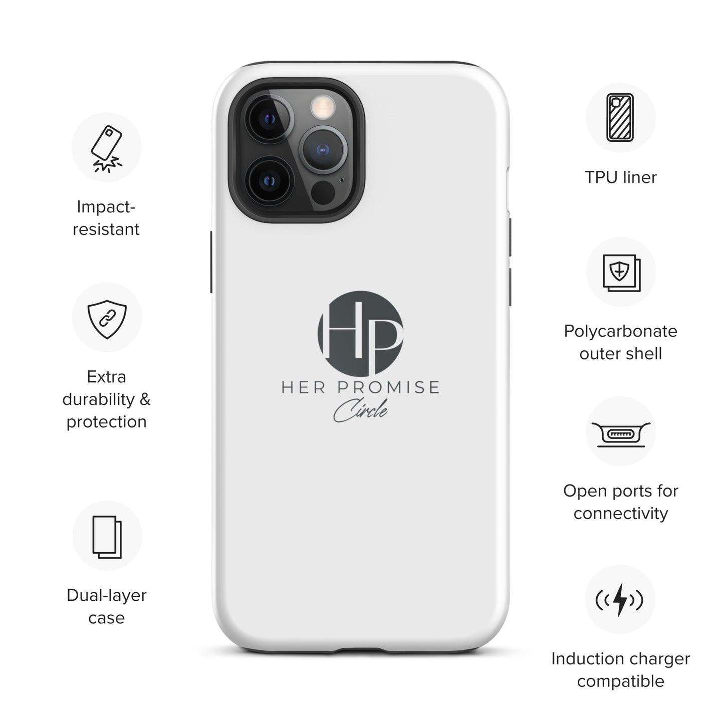 Her Promise Circle Black iPhone case