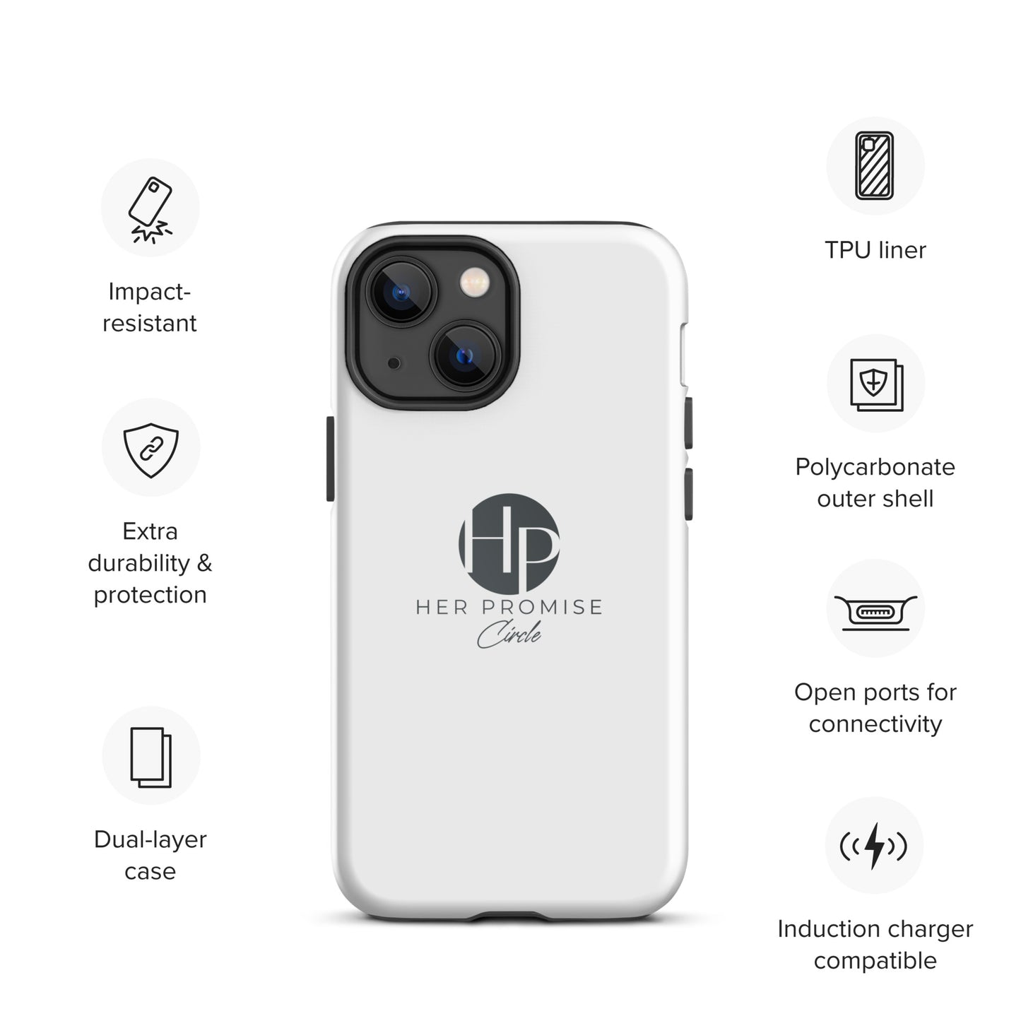Her Promise Circle Black iPhone case