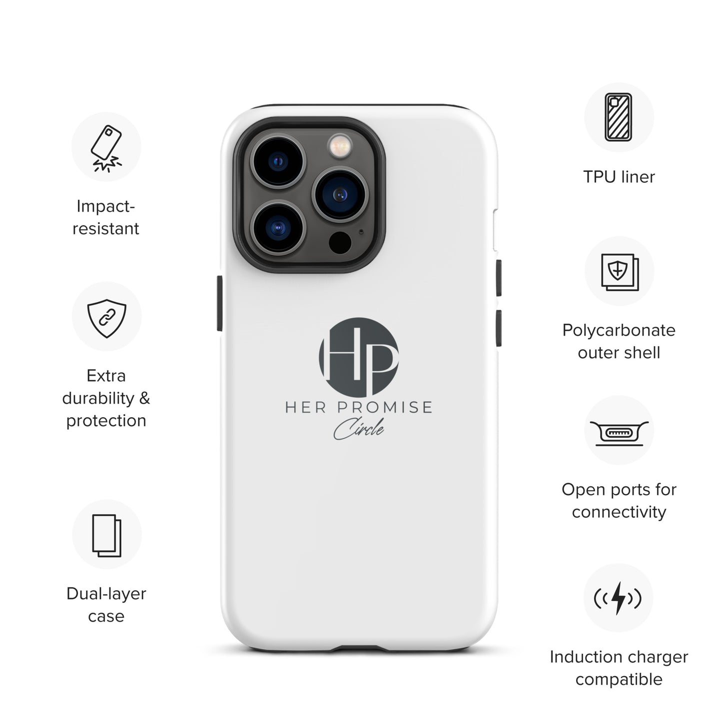 Her Promise Circle Black iPhone case