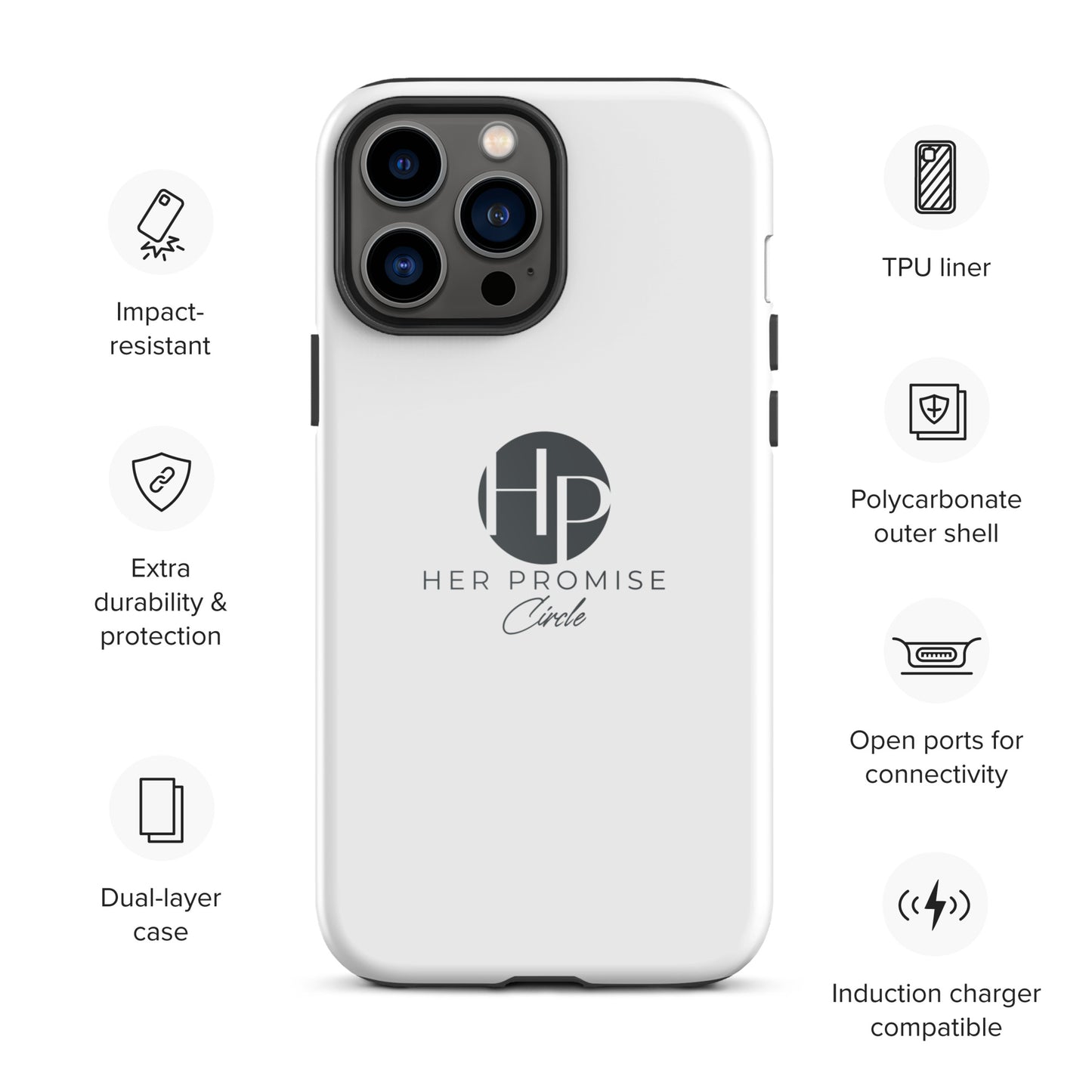 Her Promise Circle Black iPhone case