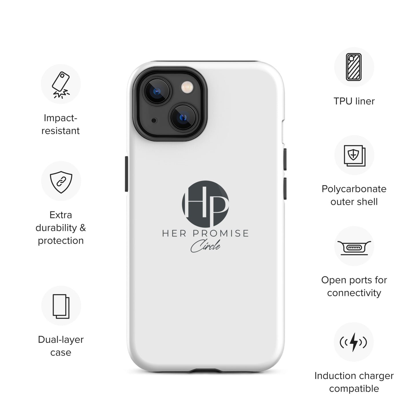 Her Promise Circle Black iPhone case