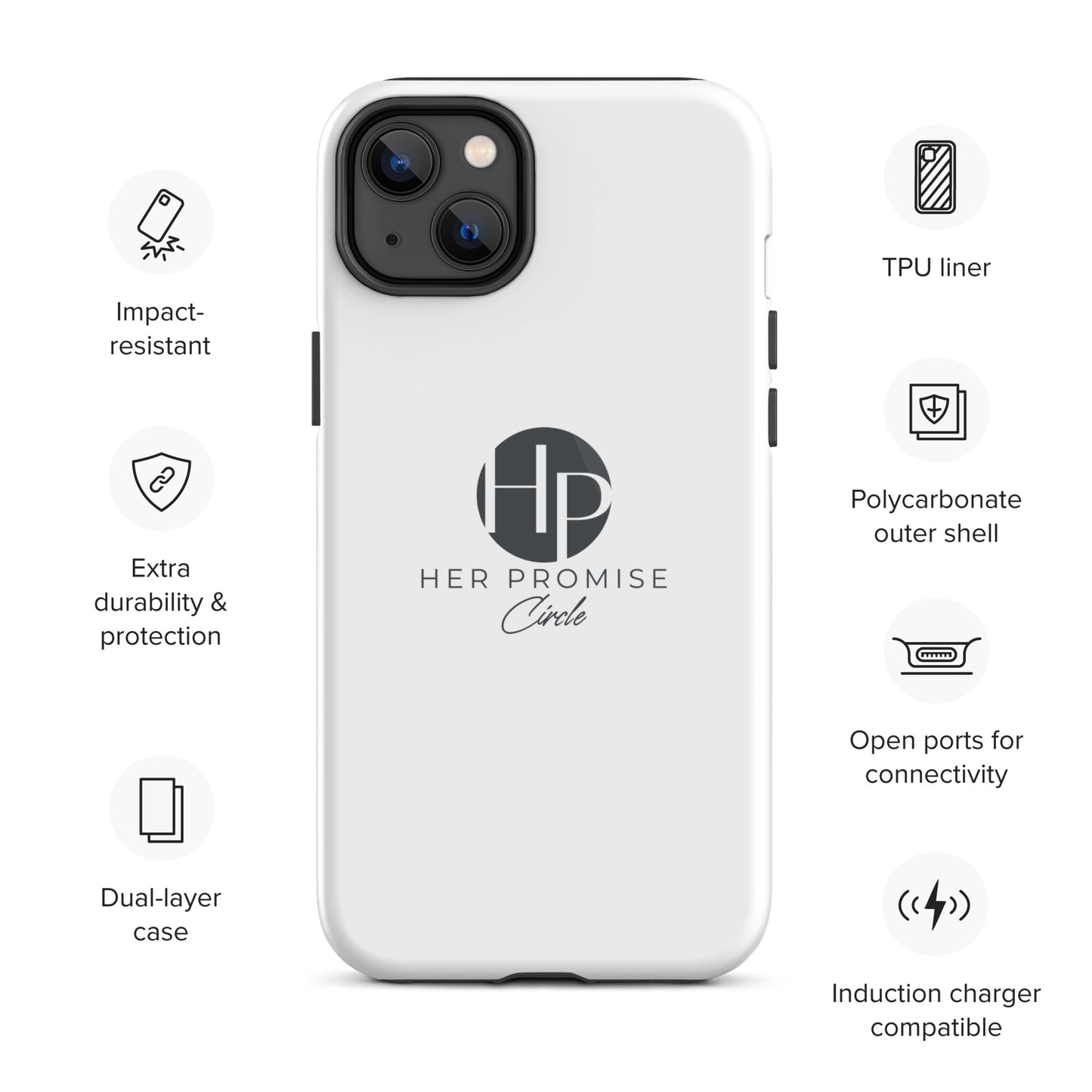 Her Promise Circle Black iPhone case