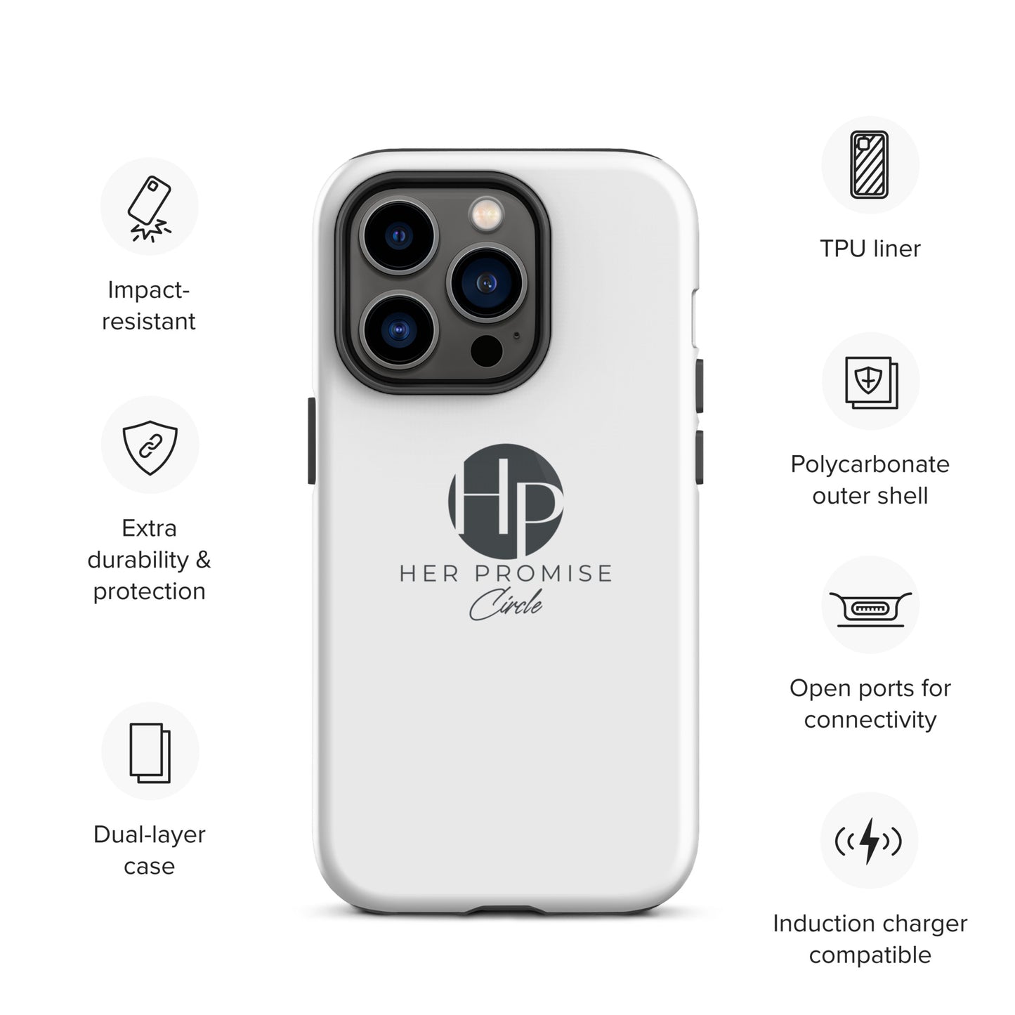 Her Promise Circle Black iPhone case