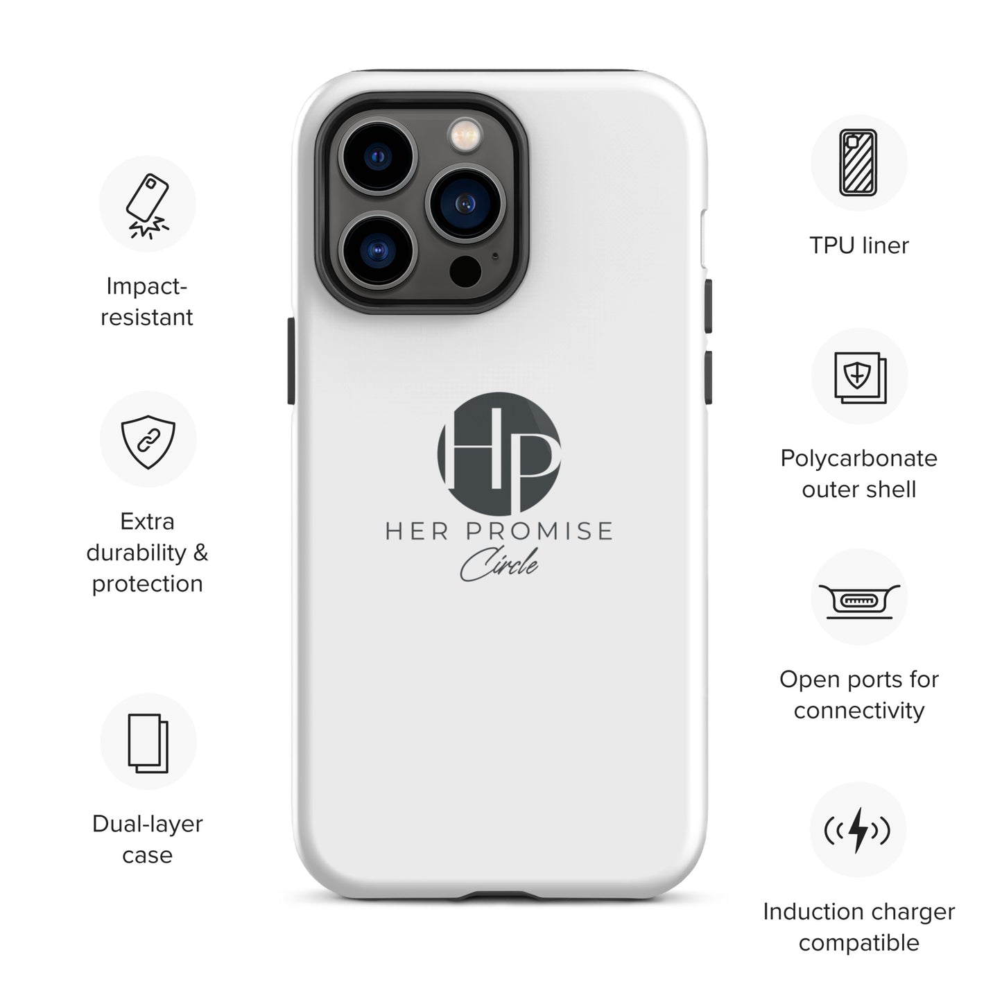 Her Promise Circle Black iPhone case