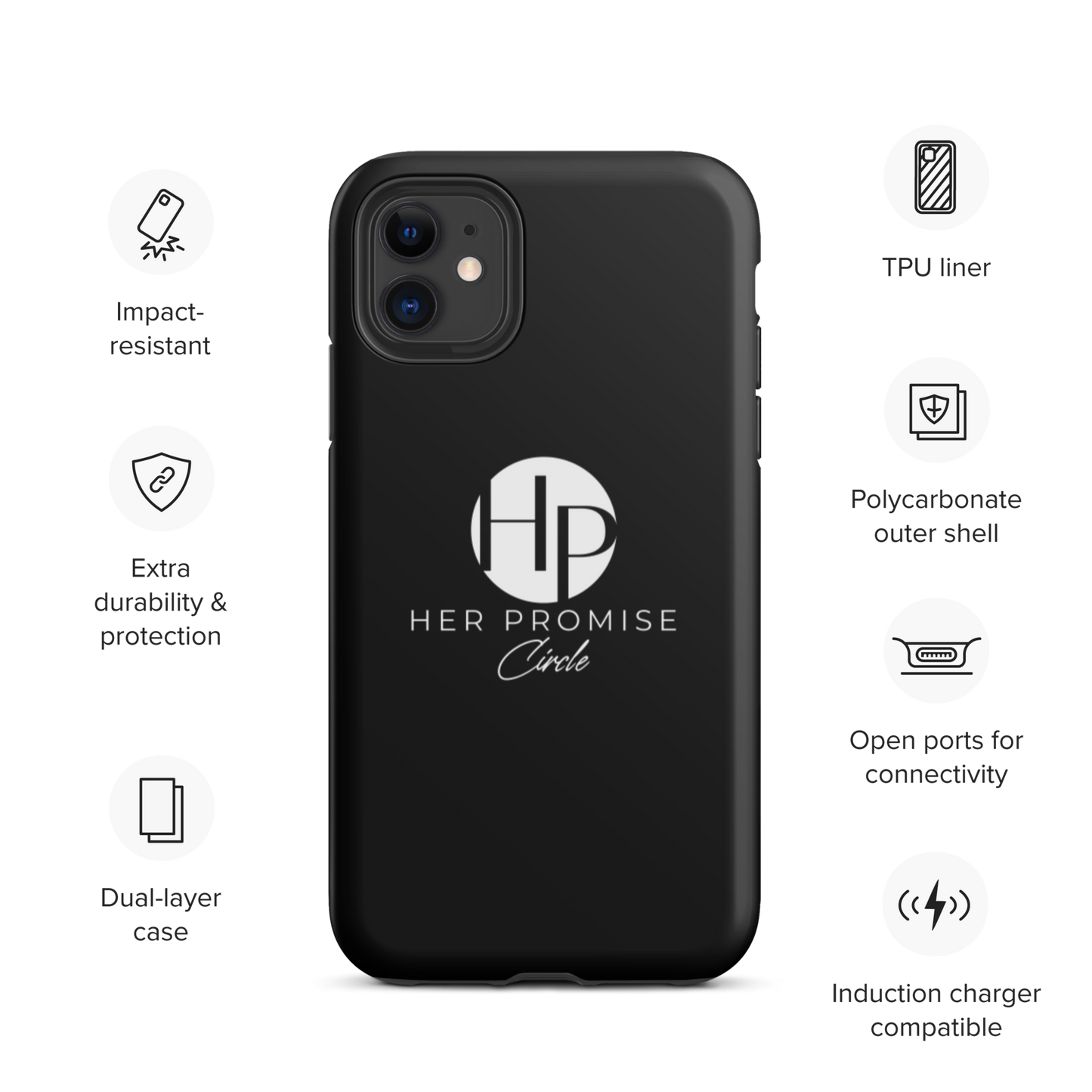 Her Promise Circle Black iPhone case