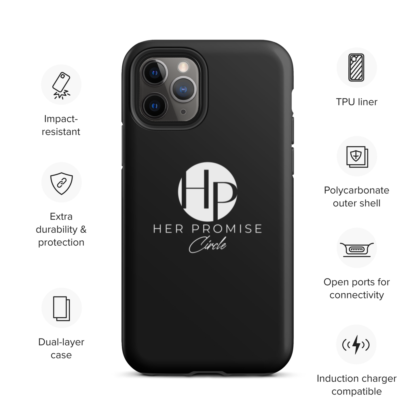 Her Promise Circle Black iPhone case