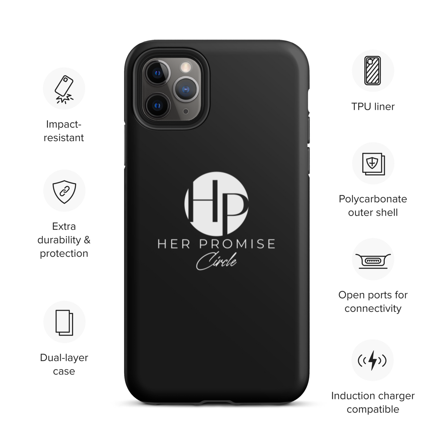 Her Promise Circle Black iPhone case