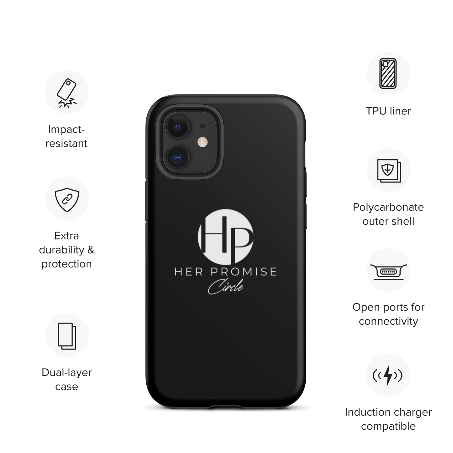 Her Promise Circle Black iPhone case