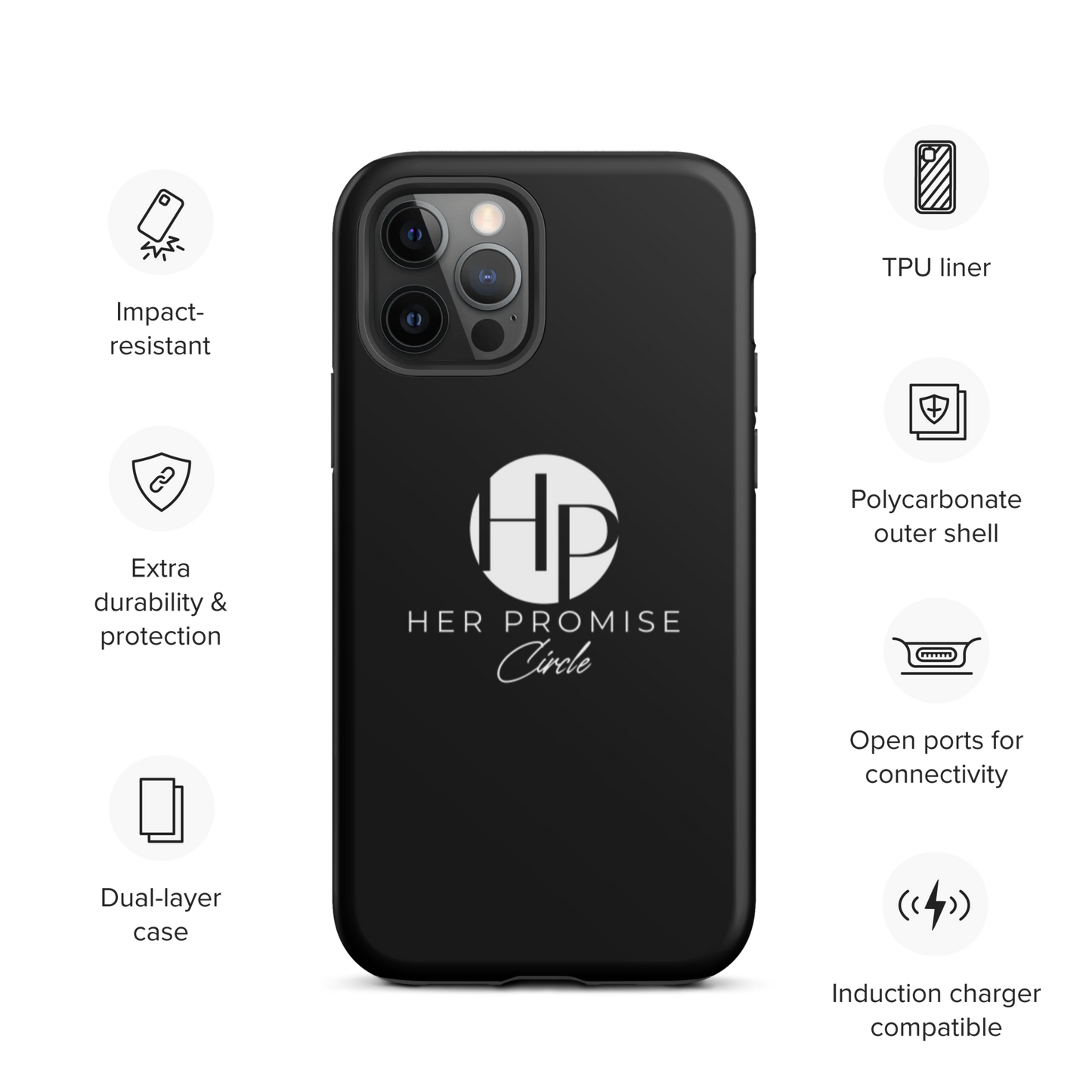 Her Promise Circle Black iPhone case