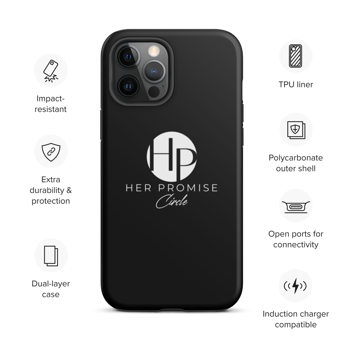 Her Promise Circle Black iPhone case
