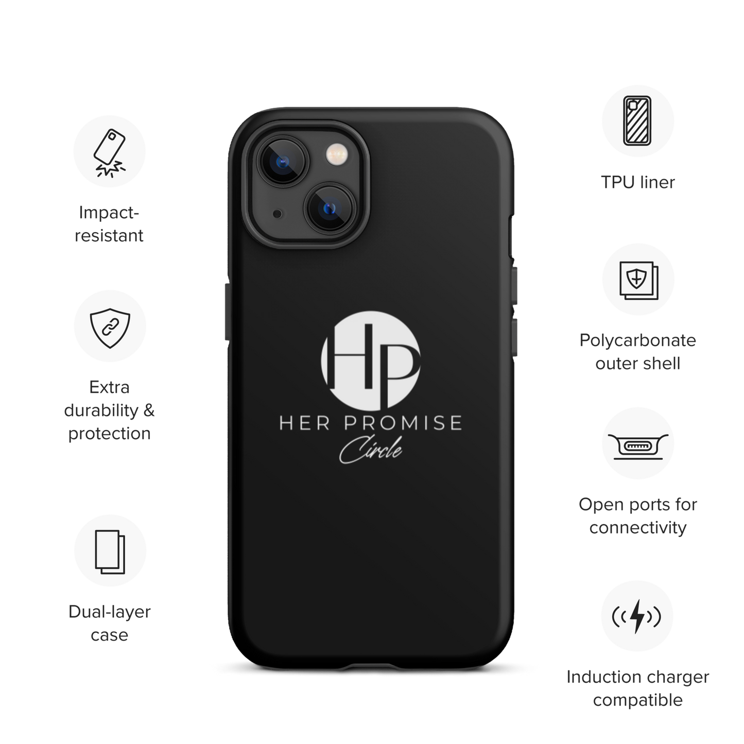 Her Promise Circle Black iPhone case