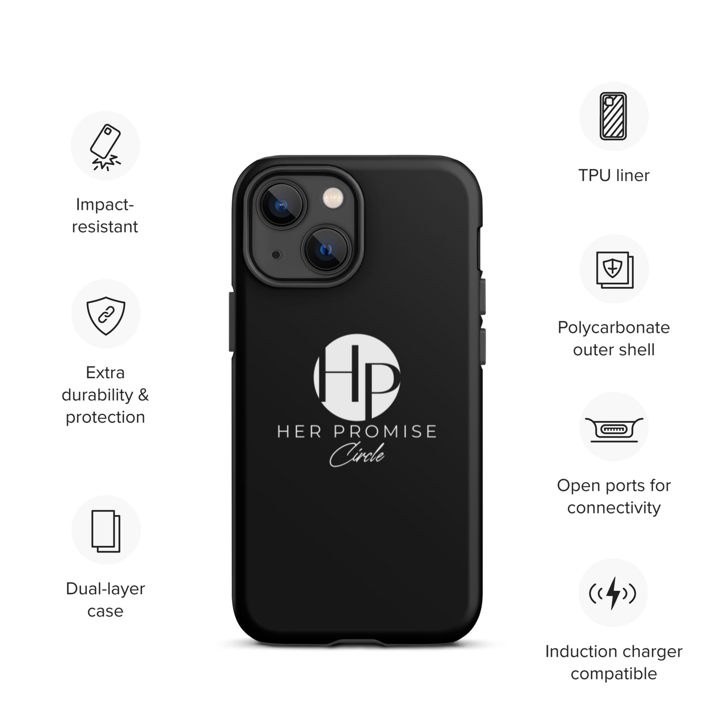 Her Promise Circle Black iPhone case