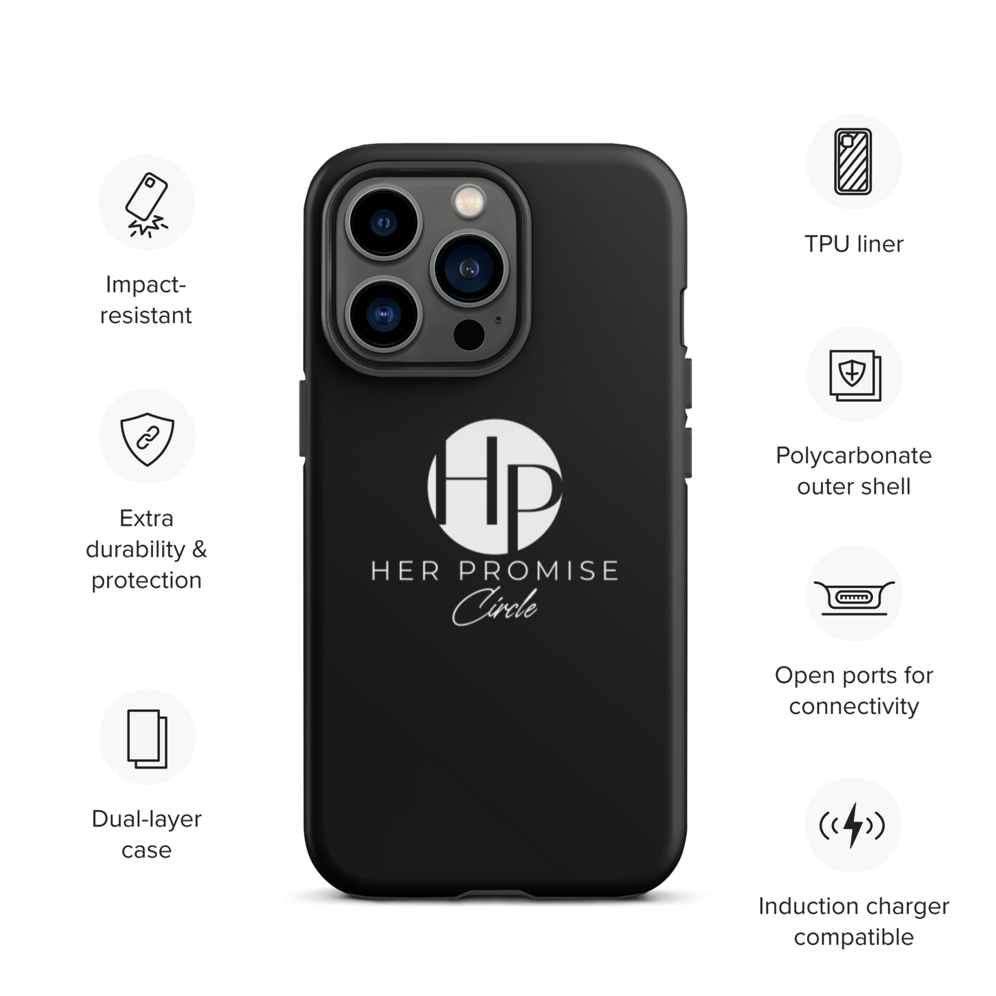 Her Promise Circle Black iPhone case