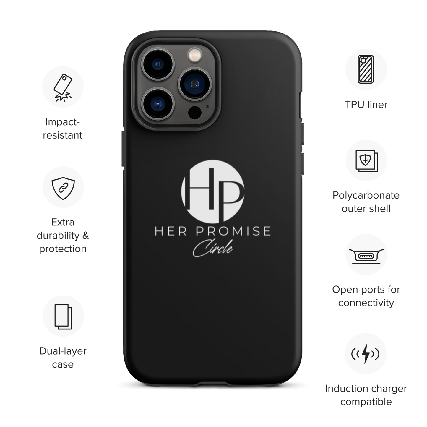 Her Promise Circle Black iPhone case