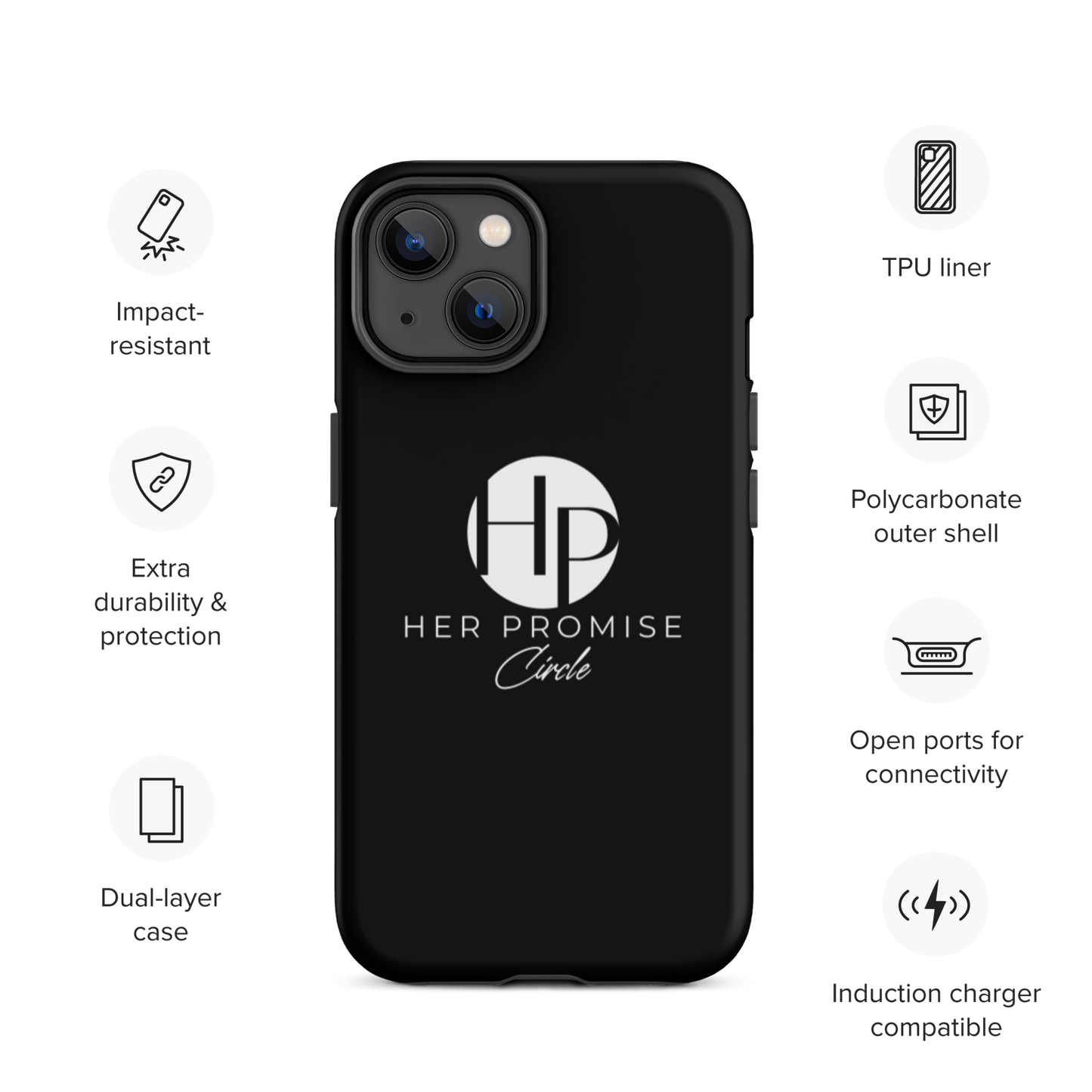 Her Promise Circle Black iPhone case