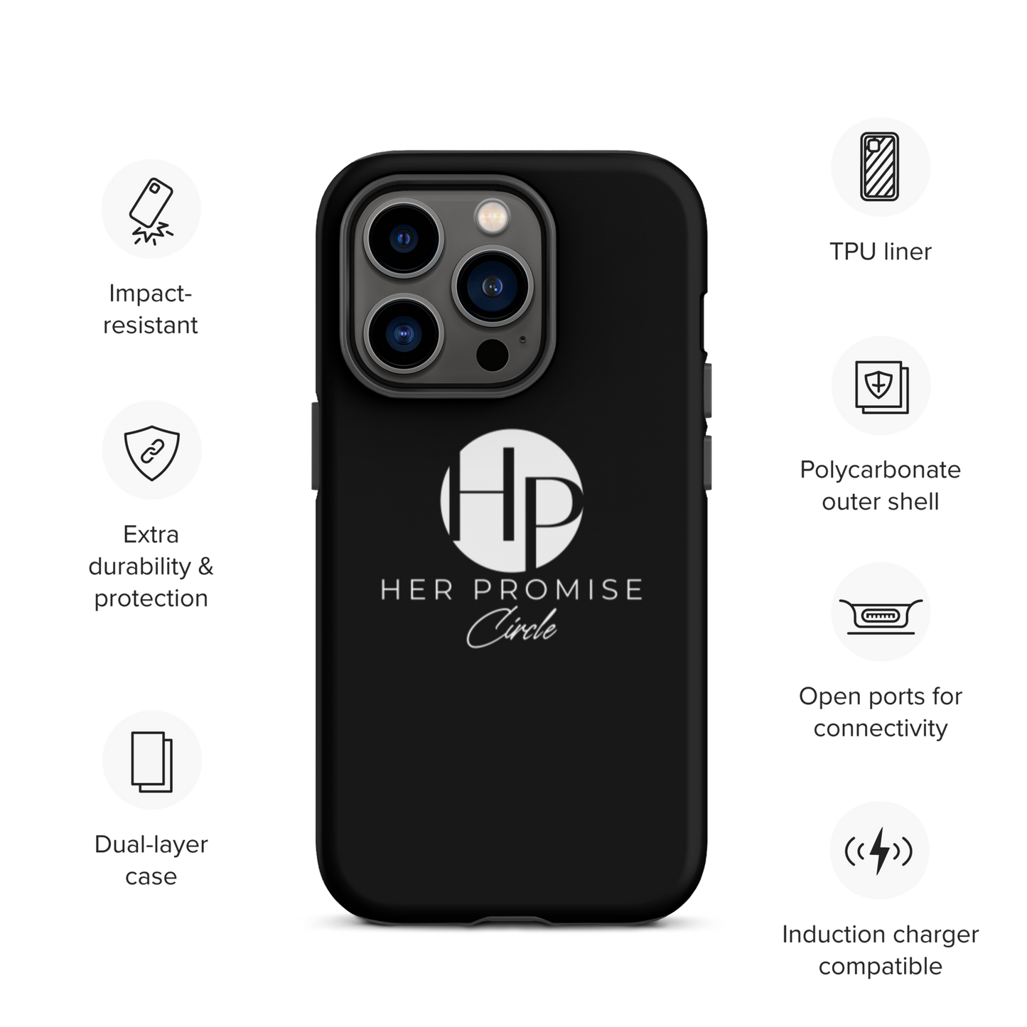 Her Promise Circle Black iPhone case