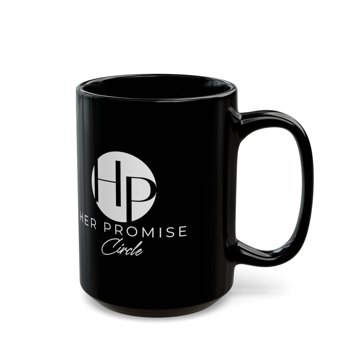 Her Promise Circle Black Coffee Mug – 11oz/15oz Logo Drinkware