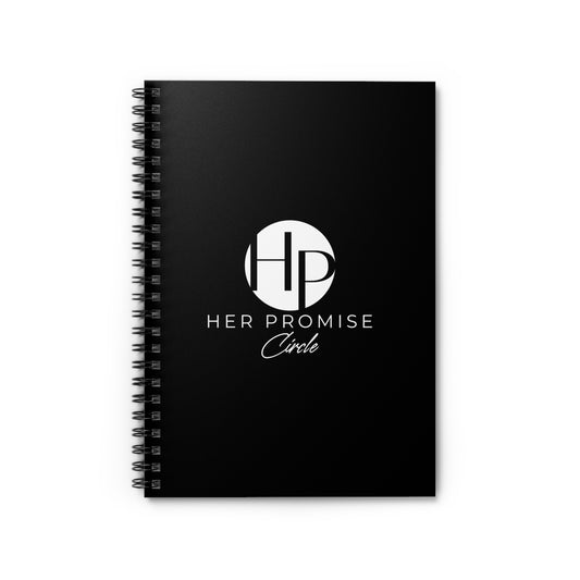 Her Promise Circle Spiral Notebook — Black Logo Ruled Journal