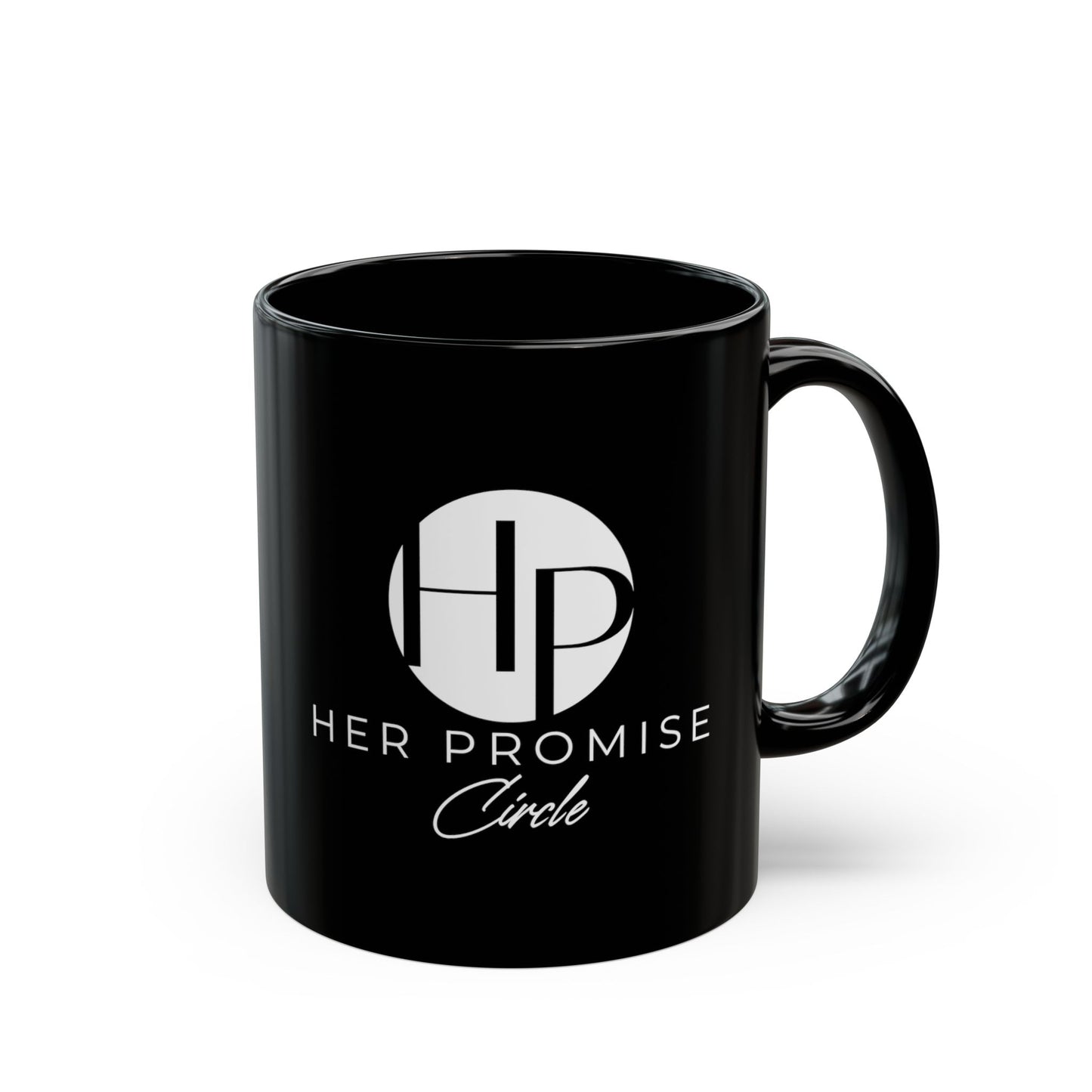 Her Promise Circle Black Coffee Mug – 11oz/15oz Logo Drinkware