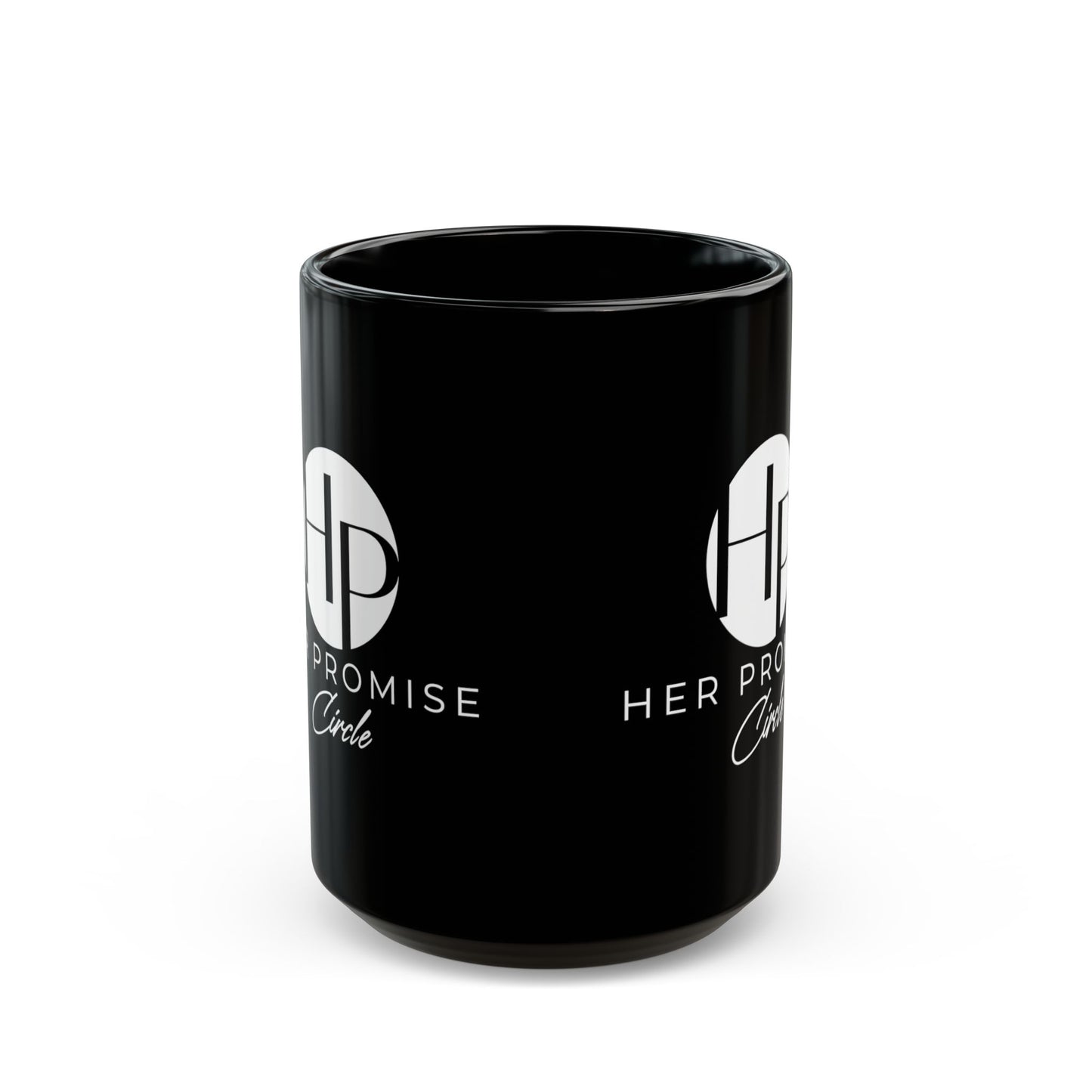 Her Promise Circle Black Coffee Mug – 11oz/15oz Logo Drinkware