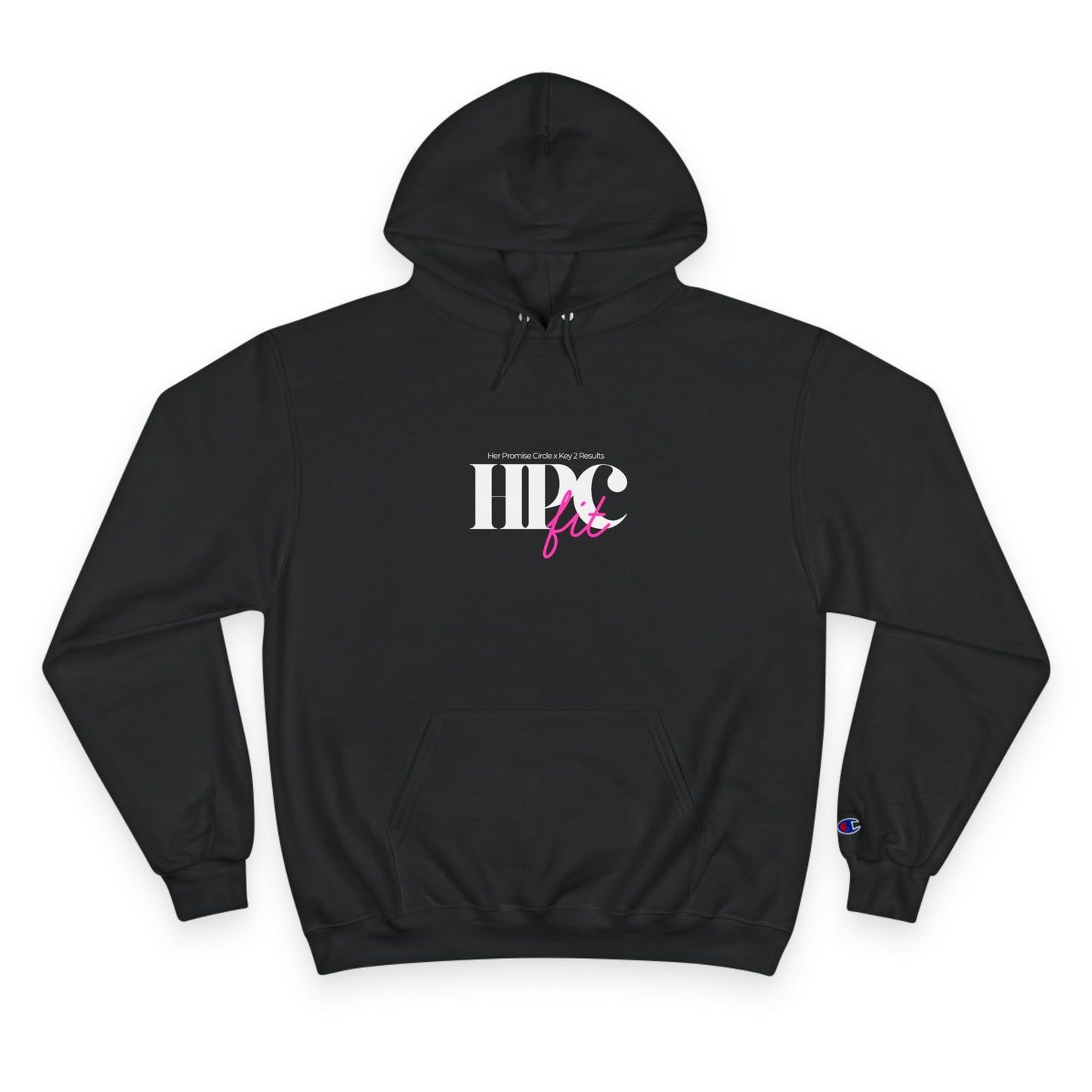 HPC FIT Champion Hoodie — HBCU Femme Graphic Hoodie (white, pink & black)