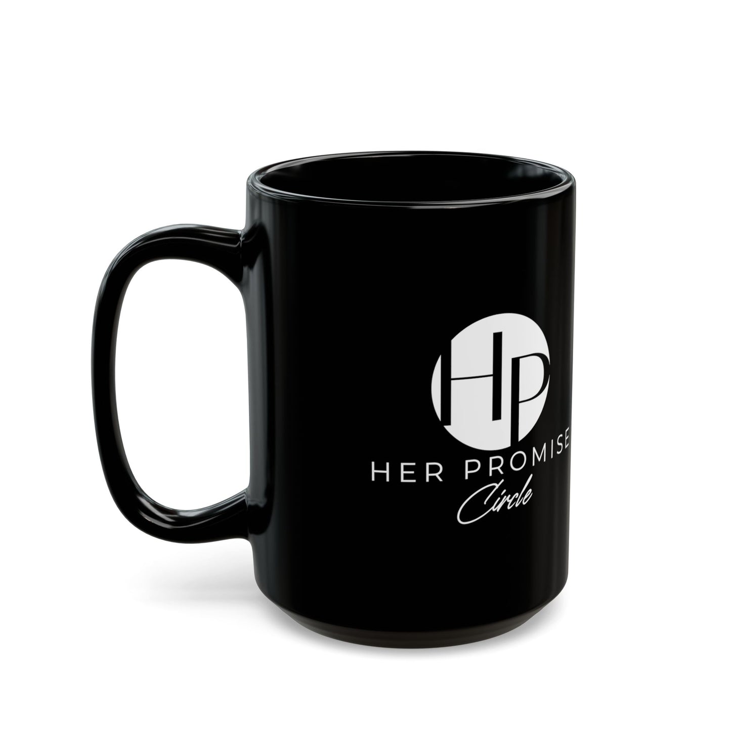 Her Promise Circle Black Coffee Mug – 11oz/15oz Logo Drinkware