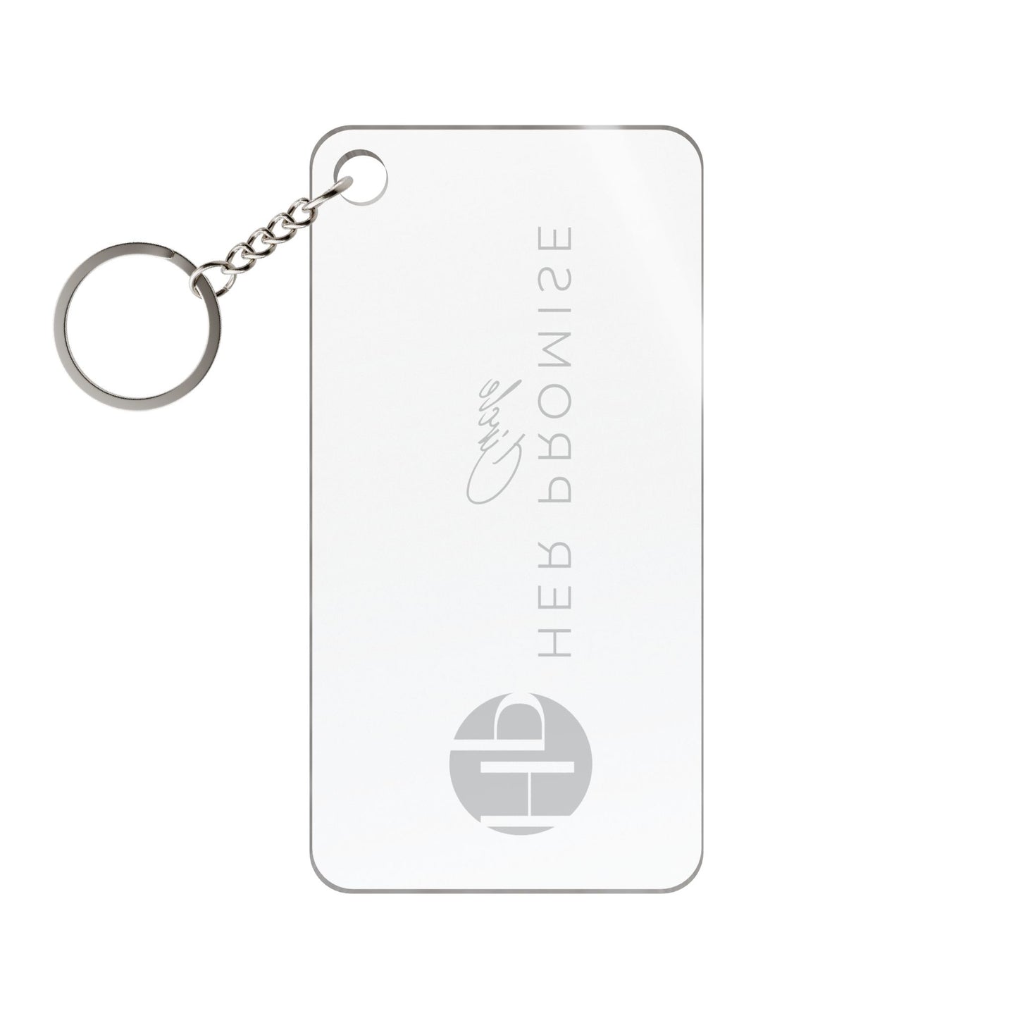 Her Promise Circle Acrylic Keychain Charm — Personalized Single-Sided Logo Keyring