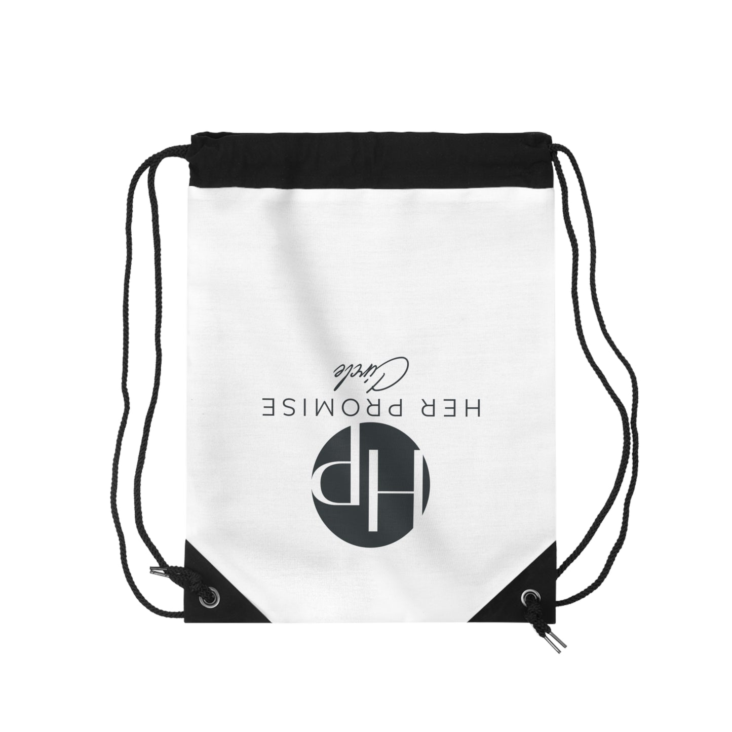 Her Promise Circle Drawstring Bag — Branded Logo Gym & Event Tote